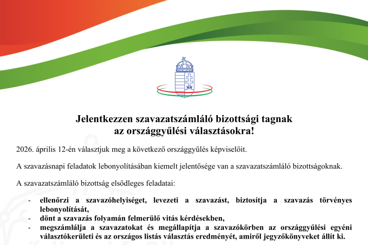 Jelentkezzen szavazatszámláló bizottsági tagnak