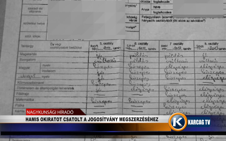 HAMIS OKIRATOT CSATOLT A JOGOSÍTVÁNY MEGSZERZÉSÉHEZ